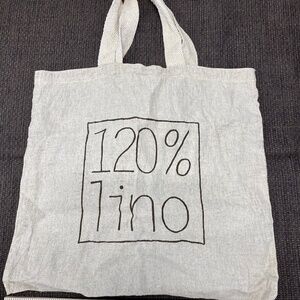 120 Percent Lino Tote Shopping Bag reusable Linen Grocery Bag